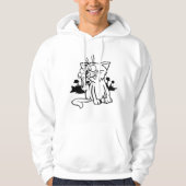 Zwart-witte kat Mannen hoodie (Voorkant)