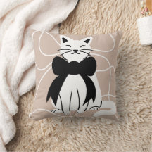Zwart-witte kat met abstracte lijn 