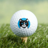 Zwart-witte kat met blauwe ogen golfballen (Insitu Shirt)