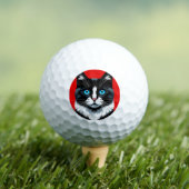 Zwart-witte kat met levendige blauwe ogen golfballen (Insitu Shirt)