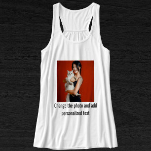 Zwart-Witte Kat Moeder Familiehuisdier Foto Op Maa Tanktop