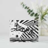 zwart-witte kat optische illusie briefkaart (Staand voorkant)