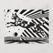 zwart-witte kat optische illusie briefkaart (Voorkant)