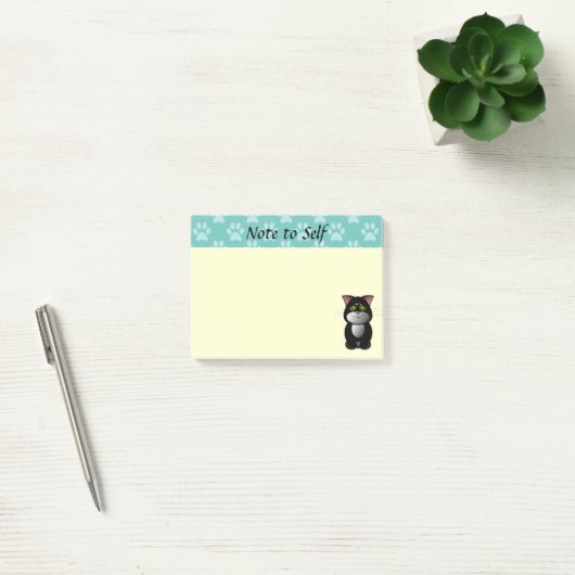 Zwart-witte kat post-it® notes (Kantoor)
