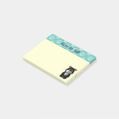 Zwart-witte kat post-it® notes (Schuin)