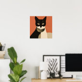 Zwart-witte kat poster (Thuiskantoor)