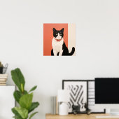 Zwart-witte kat poster (Thuiskantoor)