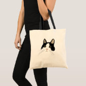 Zwart-Witte Kat Schattige Kitty Tote Bag (Voorkant (product))