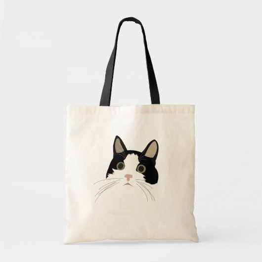 Zwart-Witte Kat Schattige Kitty Tote Bag (Voorkant)
