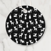 Zwart-witte kat silhouet bedankjes labels (Achterkant)