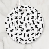 Zwart-witte kat silhouet bedankjes labels (Achterkant)