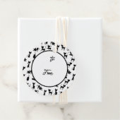 Zwart-witte kat silhouet bedankjes labels (In situ)