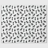 Zwart-witte kat silhouet cadeaupapier (Vlak)