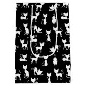 Zwart-witte kat silhouet medium cadeauzakje (Achterkant)