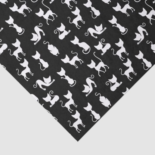 Zwart-witte kat silhouet tissuepapier (Detail)