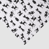 Zwart-witte kat silhouet tissuepapier (Detail)