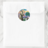 Zwart & Witte Kat - Sint Franciscus Ronde Sticker (Tas)