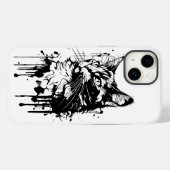 Zwart-witte kat splash Case-Mate iPhone case (Achterkant (horizontaal))