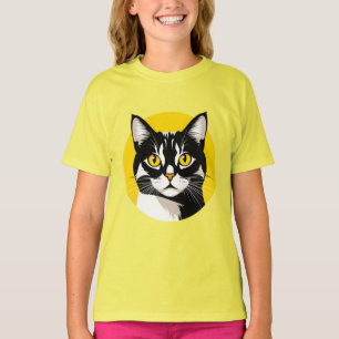 Zwart-witte kat t-shirt