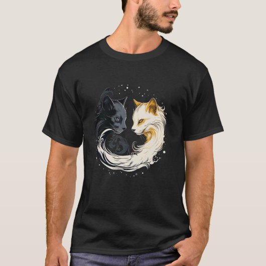 zwart-witte kat t-shirt (Voorkant)