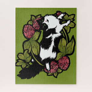Zwart-witte kat Tuxedo Cat Klaver Legpuzzel