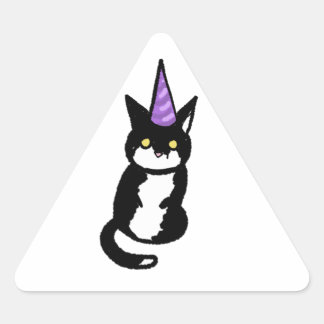 Zwart-witte kat viering sticker
