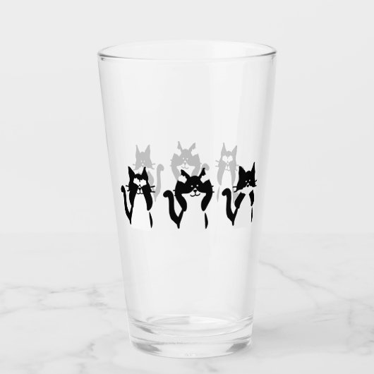 Zwart-witte katten | Drie wijze katjes Glas (Voorkant)