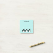 Zwart Witte Katten Drie Wijze Kittens Aqua Blauw Post-it® Notes (Op bureau)