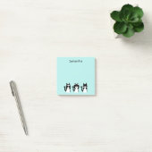 Zwart Witte Katten Drie Wijze Kittens Aqua Blauw Post-it® Notes (Kantoor)