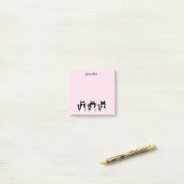 Zwart Witte Katten Drie Wijze Kittens Roze Post-it® Notes (Op bureau)