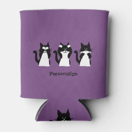Zwart Witte Katten | Drie Wijze Kitties Blikjeskoeler