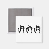 Zwart Witte Katten | Drie Wijze Kitties Magneet (Voorkant / Achterkant)