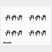 Zwart Witte Katten | Drie Wijze Kitties Ovale Sticker (Vel)