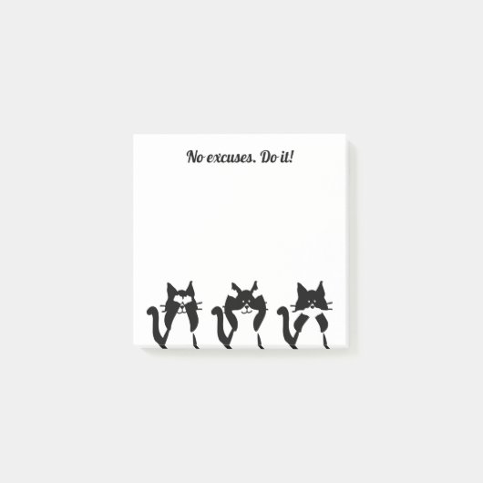 Zwart Witte Katten | Drie Wijze Kitties Post-it® Notes (Voorkant)