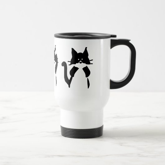 Zwart Witte Katten | Drie Wijze Kitties Reisbeker (Rechts)