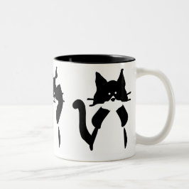 Zwart Witte Katten | Drie Wijze Kitties Tweekleurige Koffiemok