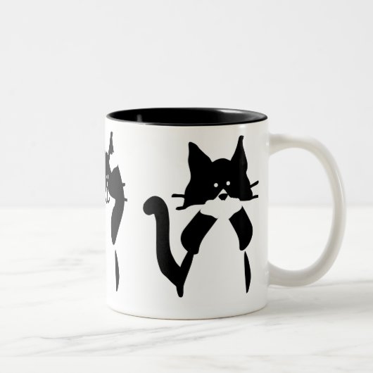 Zwart Witte Katten | Drie Wijze Kitties Tweekleurige Koffiemok (Rechts)