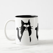Zwart Witte Katten | Drie Wijze Kitties Tweekleurige Koffiemok (Links)