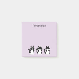 Zwart-witte katten | Drie Wijze Paarse Katten Post-it® Notes
