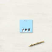 Zwart Witte Katten Drie Wijze Poesjes Blauw Post-it® Notes (Op bureau)