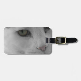 Zwart-witte katten gezicht bagagelabel
