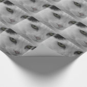 Zwart-witte katten gezicht cadeaupapier (Hoek)