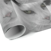 Zwart-witte katten gezicht cadeaupapier (Rol Hoek)