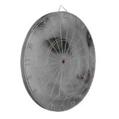 Zwart-witte katten gezicht dartbord (Voorkant Links)
