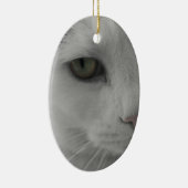 Zwart-witte katten gezicht keramisch ornament (Rechts)