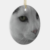 Zwart-witte katten gezicht keramisch ornament (Rechts)