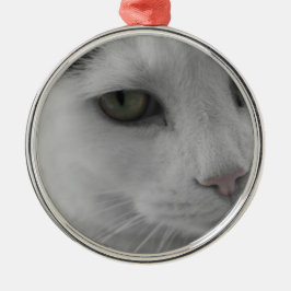 Zwart-witte katten gezicht metalen ornament
