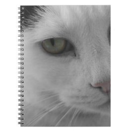 Zwart-witte katten gezicht notitieboek