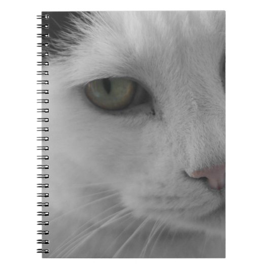 Zwart-witte katten gezicht notitieboek (Voorkant)