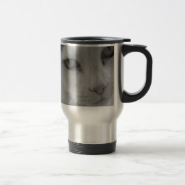 Zwart-witte katten gezicht reisbeker